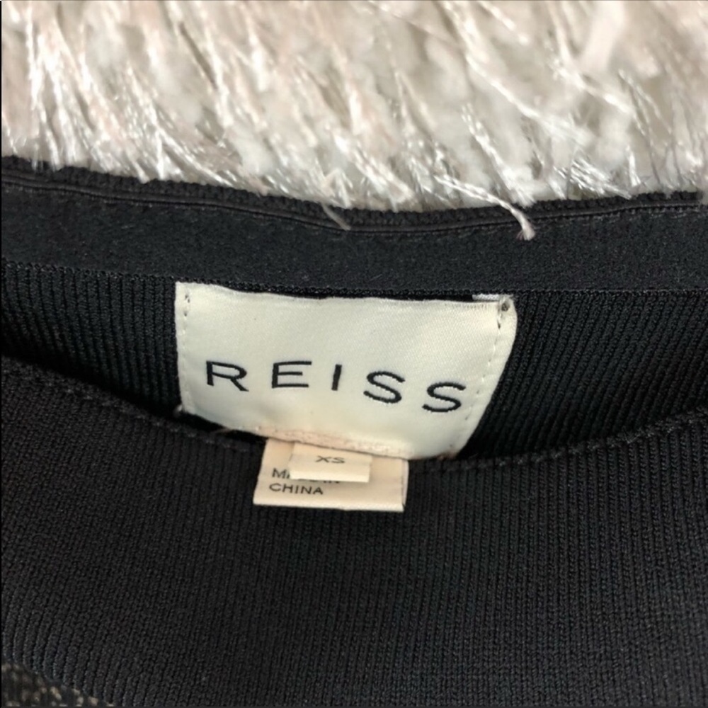Reiss Black Metallic Foil Bandage Pencil Skirt XS - Picture 5 of 7